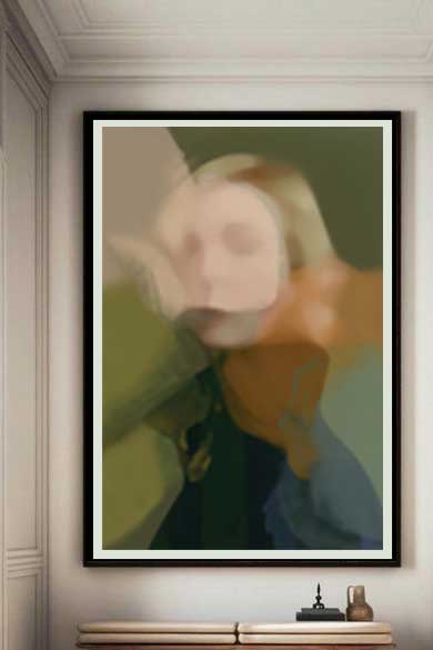 BLACK FROCK, Håndkolorert DGA, Tørpastell