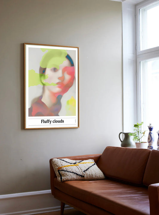 FLUFFY CLOUDS, BESTSELLER, kunstplakat, Artposter, portrett, abstrakt