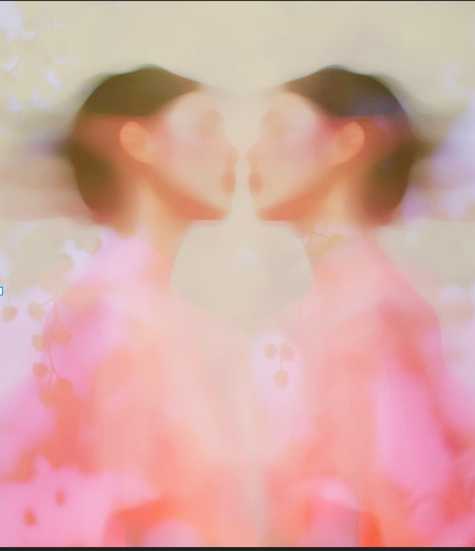 Kissing the mirror, kunst i små opplag, eksklusiv veggkunst, håndkolorert, portrett, abstrakt kunst